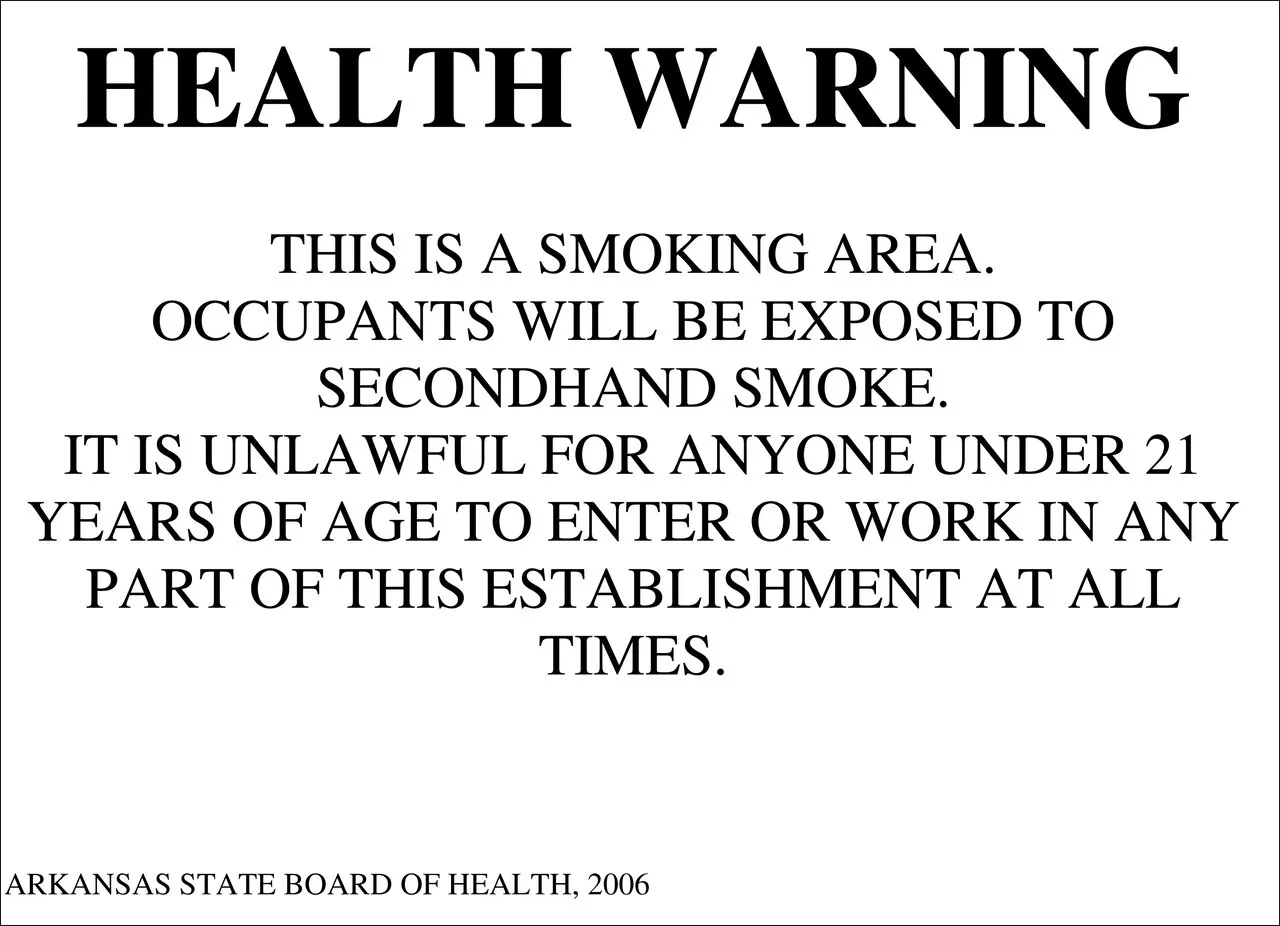 ZING 2847 Smoking Permitted Sign, Arkansas, 10Hx14W, Available in Different Materials