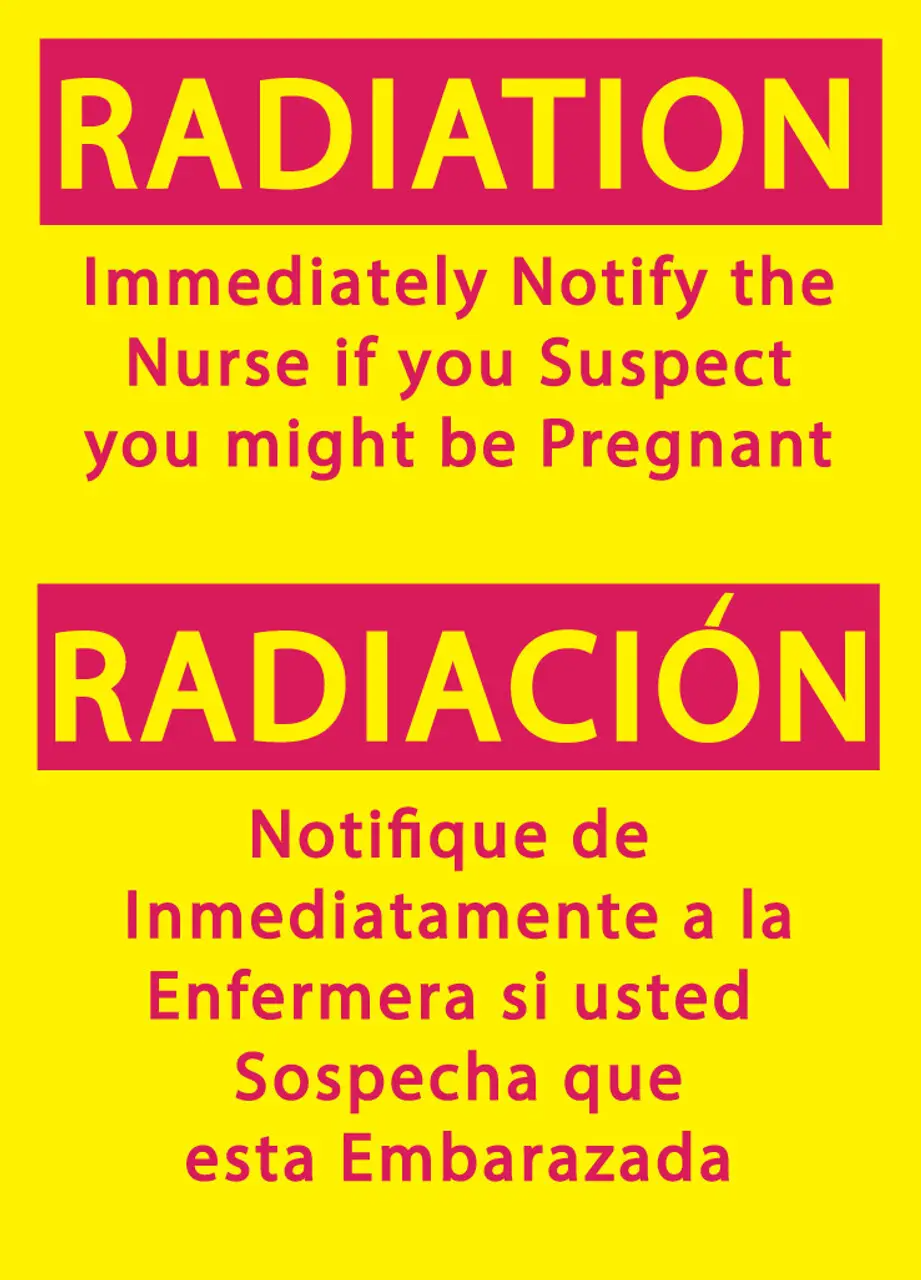 ZING 2931 Eco Safety Sign, Radiation Notify Nurse, 14Hx10W, Available in Different Materials