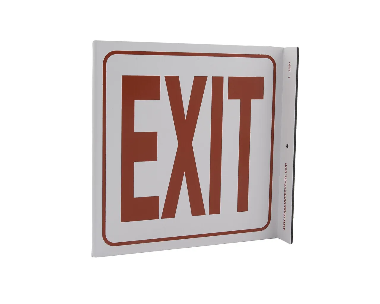 ZING 2567 Eco Safety L Sign, Exit, 7Hx2.5Wx7D, Recycled Plastic