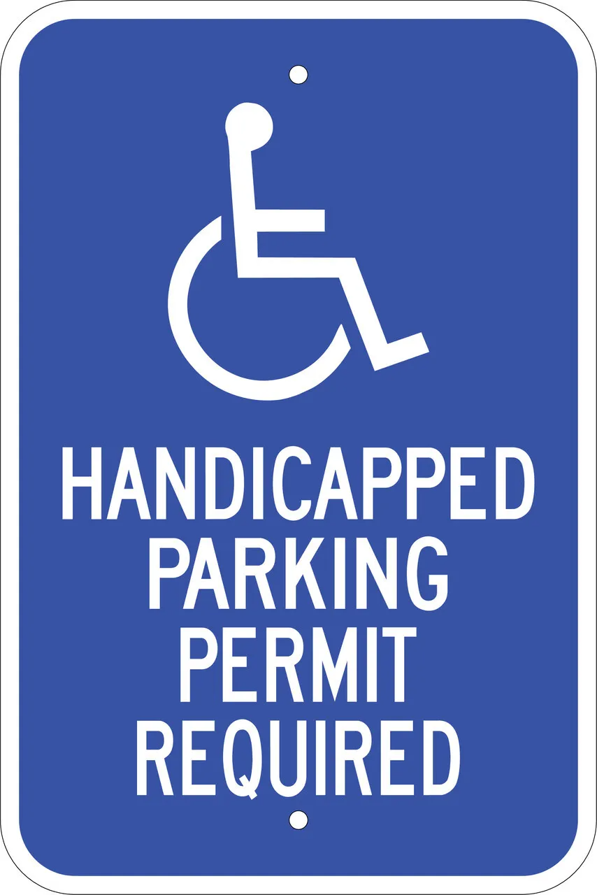 ZING 2700 Eco Parking Sign, Handicapped Parking Permit, 18Hx12W, Engineer Grade Prismatic, Recycled Aluminum