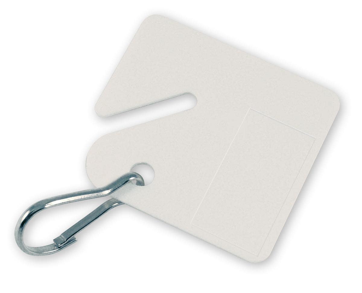Lucky Line 259 Numbered Square Slotted Cabinet Tags - White