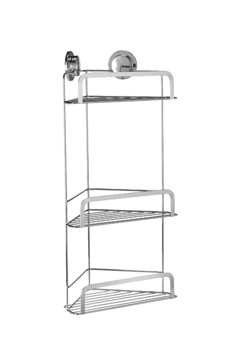 Croydex QM290841US Stick 'n' Lock Three Tier Corner Basket