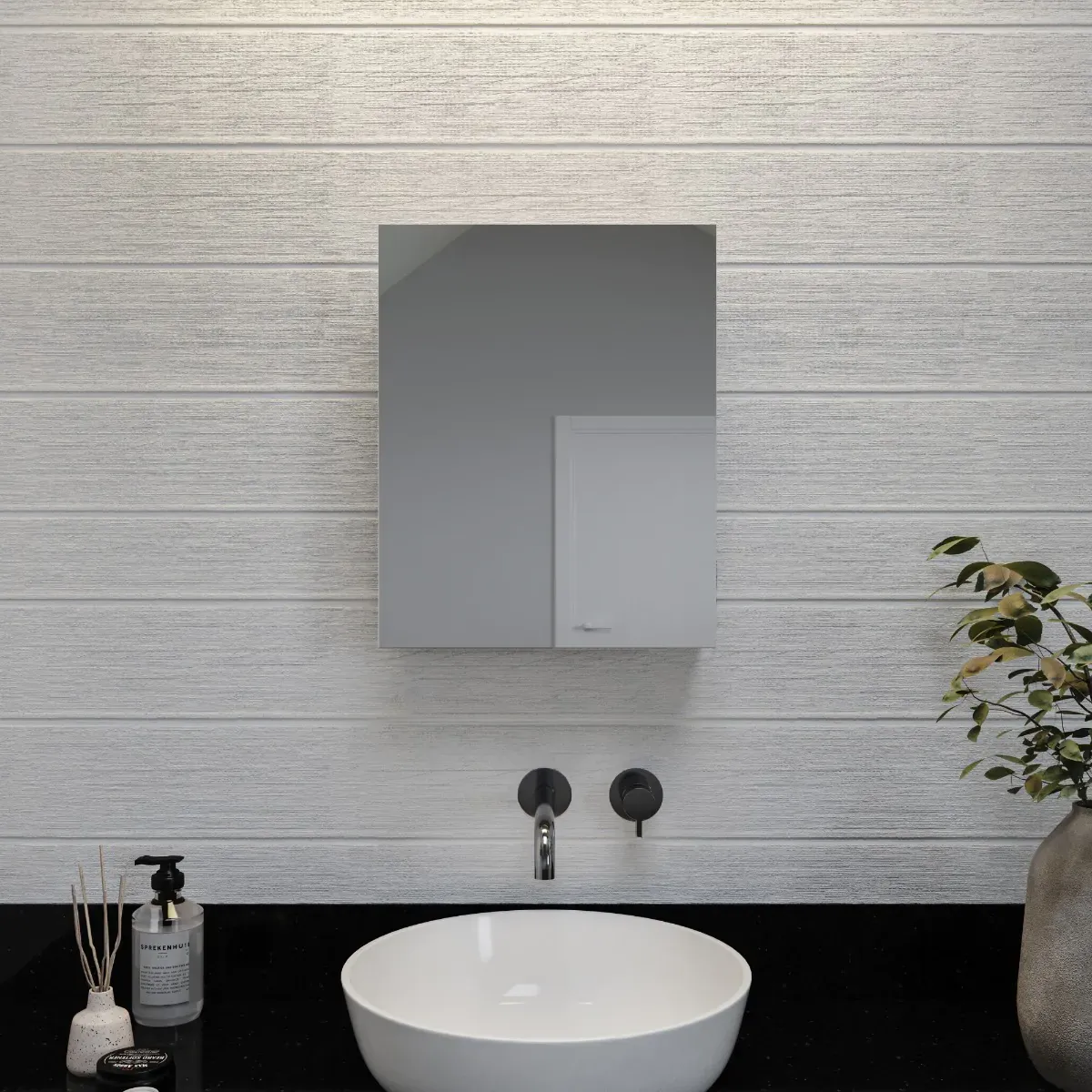 Croydex WC121169US Hayward 16 x 20 Single Door Aluminum Medicine Cabinet