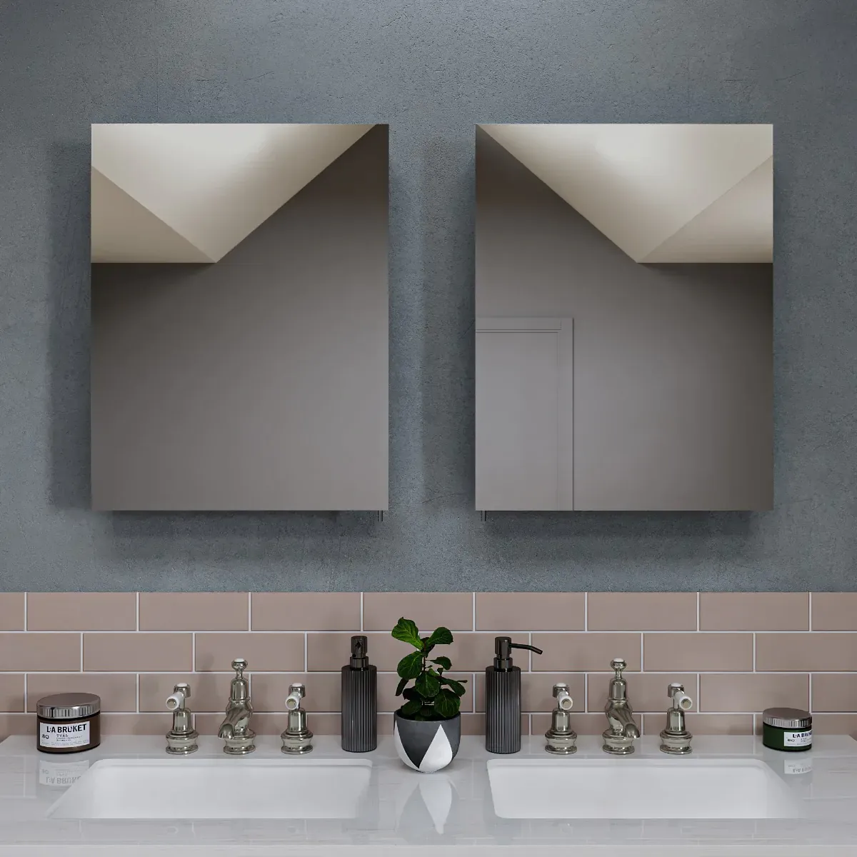 Croydex WC121369US Hartford 20 x 26 Single Door Aluminum Medicine Cabinet