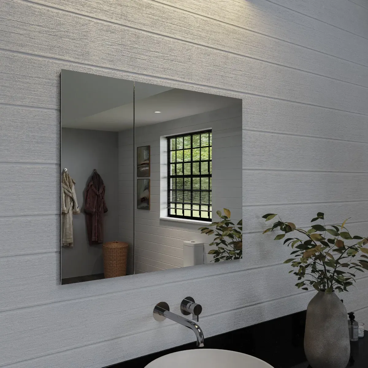 Croydex WC121669US Williams 30 x 26 Bi-View Aluminum Medicine Cabinet