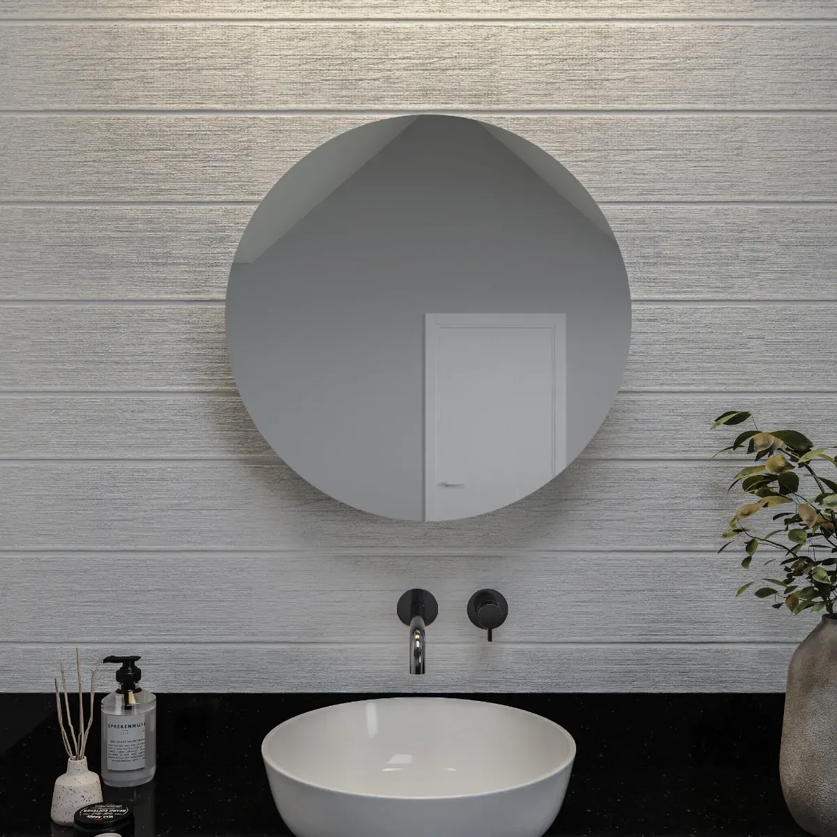 Croydex WC122869US Springfield 25 x 25 Round Aluminum Medicine Cabinet