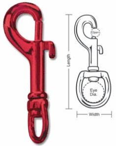 A45530 A45540 A45565 A45570 Tough Links Color Bolt Snaps, Swivel Eye