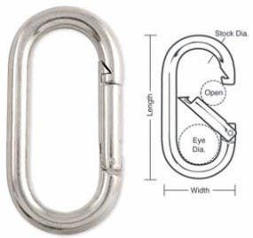A541 Tough Links Extra Large Oval Interlocking Carabiner Snaps