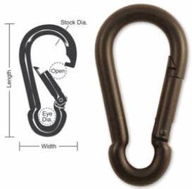 A515 A516 A517 A518 Tough Links Interlocking Carabiner Snaps, Black