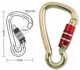 A569 Tough Links Locking Spring Carabiner Snaps, Twist Lock