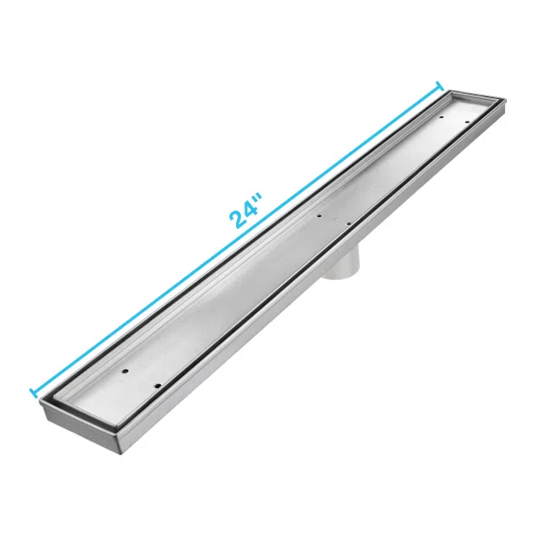 QM Drain 33.500. Mist (Tile-In) Delmar Standard Length Plain Edge Linear Drain
