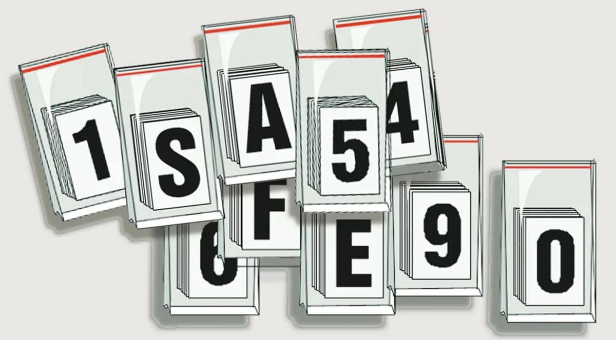 AccuformNMC NAK101 Letter And Number Packs, Black/White, 50/Pk