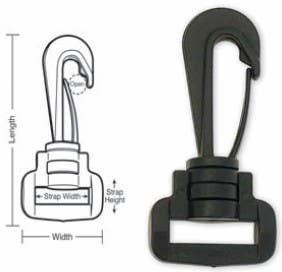A679 A680 A681 A682 Tough Links Plastic Utility Hooks, Black, Swivel Strap Eye
