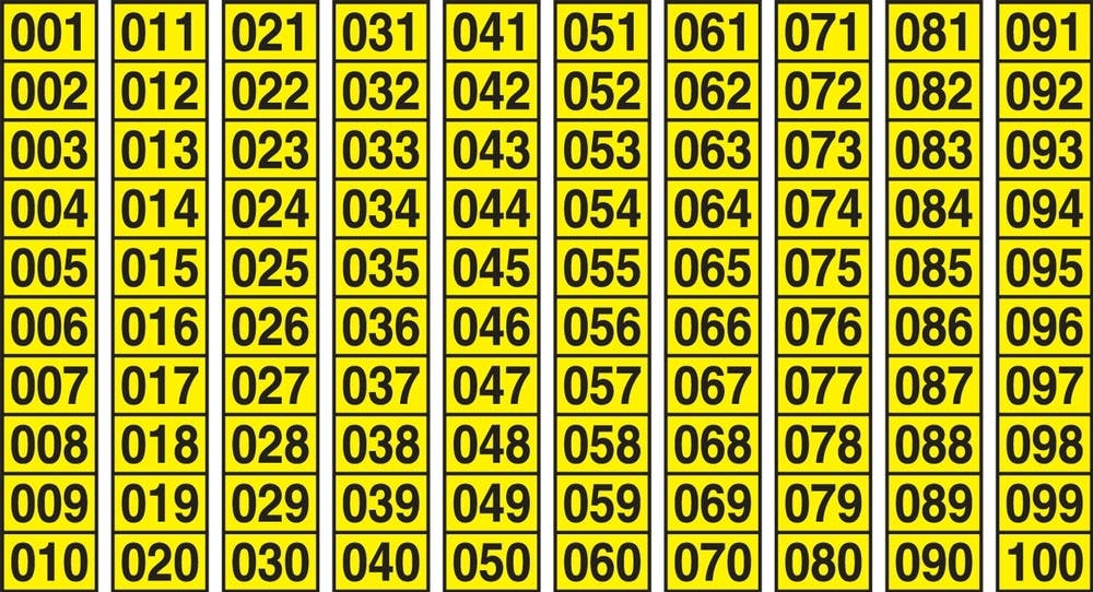 AccuformNMC NCS105 Sequential Number Markers, Adhesive Vinyl, 5/8"