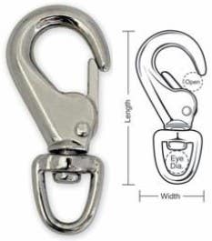 A631 A632 Tough Links Utility Spring Hooks, Swivel Eye