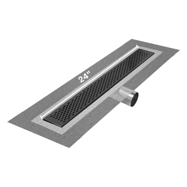 QM Drain 33.300. Delta Delmar Standard Length Side Outlet Linear Drain