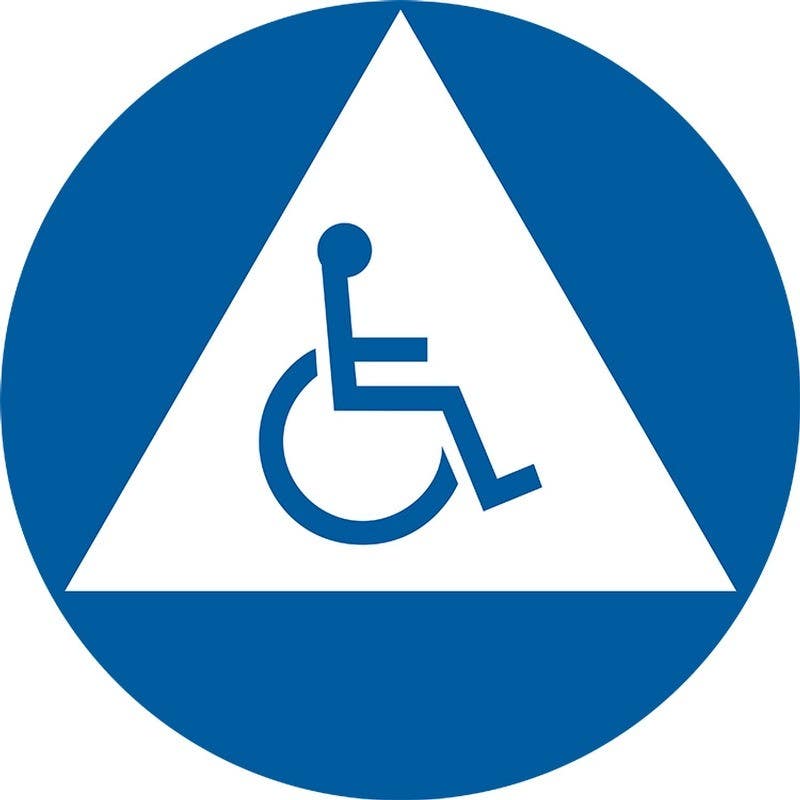 AccuformNMC PAD726 California Title 24 Gender-Neutral Sign, Handicap Accessible, 12"