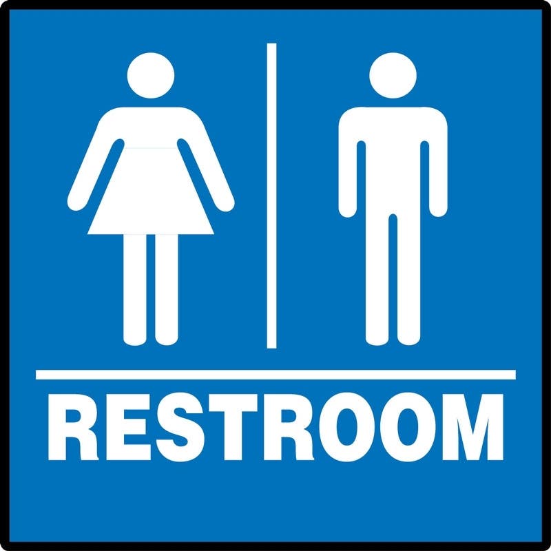 AccuformNMC PAD925 ADA Braille Tactile Sign, Restroom (Unisex), 8" x 8"