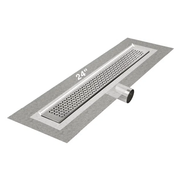 QM Drain 33.400. Lotus Delmar Standard Length Side Outlet Linear Drain