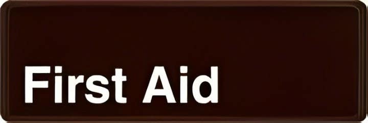AccuformNMC PAR311 Deco-Shield Sign, First Aid, 3" H x 9" W