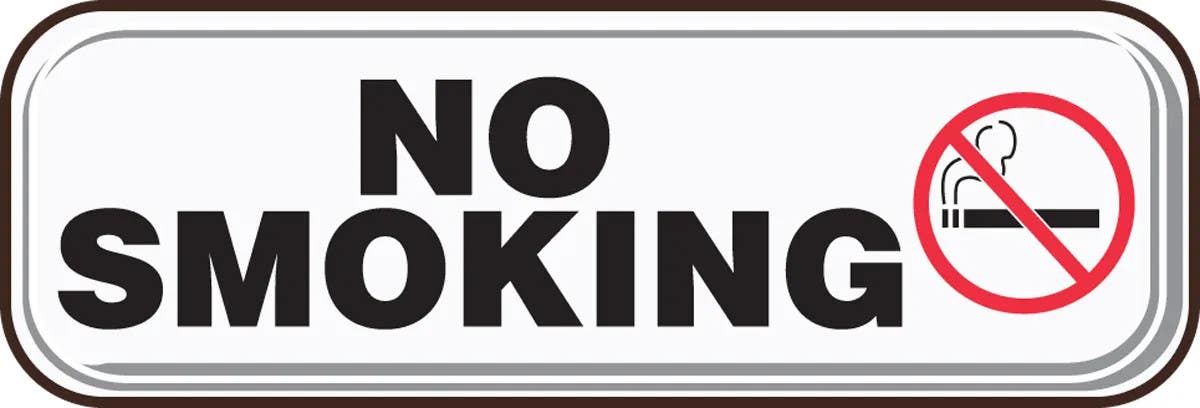AccuformNMC PAR319 Deco-Shield Sign, No Smoking, 3" H x 9" W