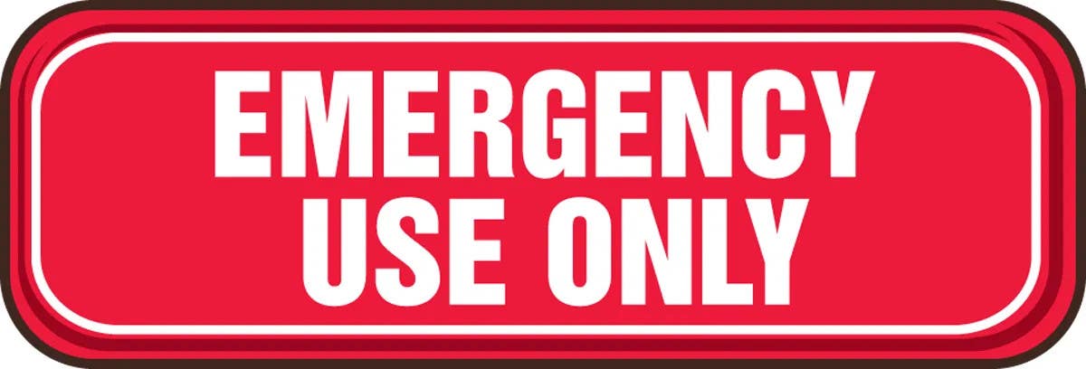 AccuformNMC PAR367 Deco-Shield Sign, Emergency Use Only, 3" H x 9" W