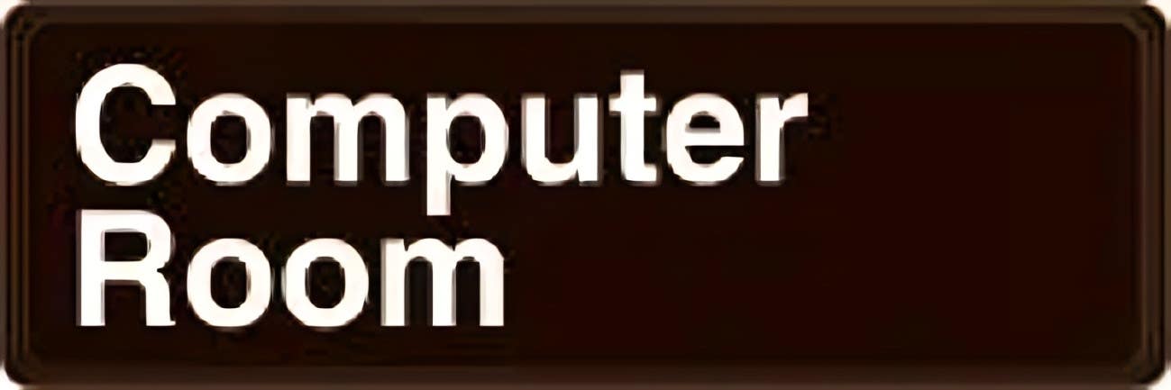 AccuformNMC PAR403 Deco-Shield Sign, Computer Room, 3" H x 9" W