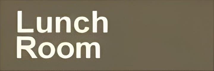 AccuformNMC PAR417 Deco-Shield Sign, Lunch Room, 3" H x 9" W