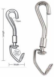 A673 A674 Tough Links Chain Snap Hooks, Open Swivel