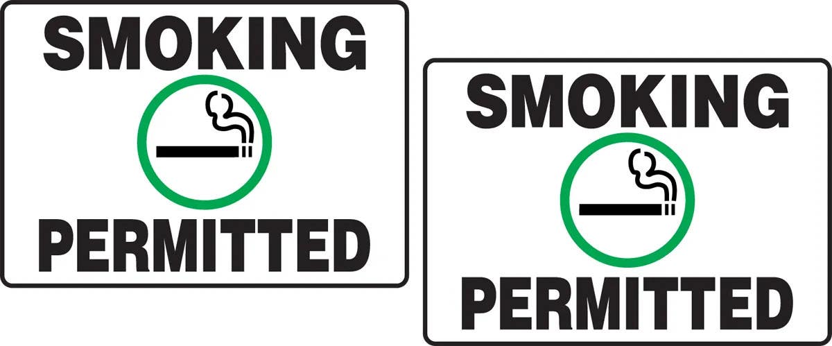 AccuformNMC PAT230 Tabletop Sign, Smoking Permitted, 3-1/2" H x 5" W
