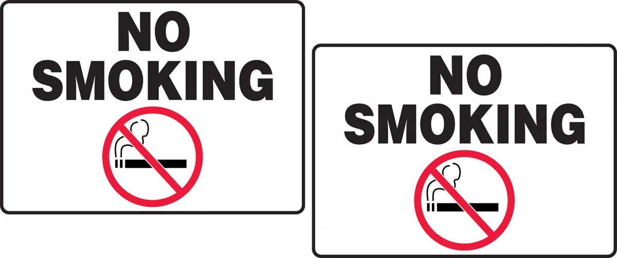 AccuformNMC PAT234 Tabletop Sign, No Smoking, 3-1/2" H x 5" W
