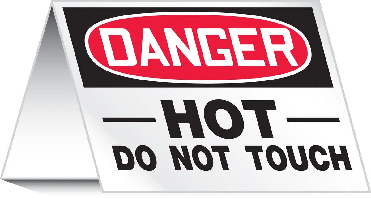 AccuformNMC PAT72 OSHA Danger Safety Sign, Hot, Do Not Touch