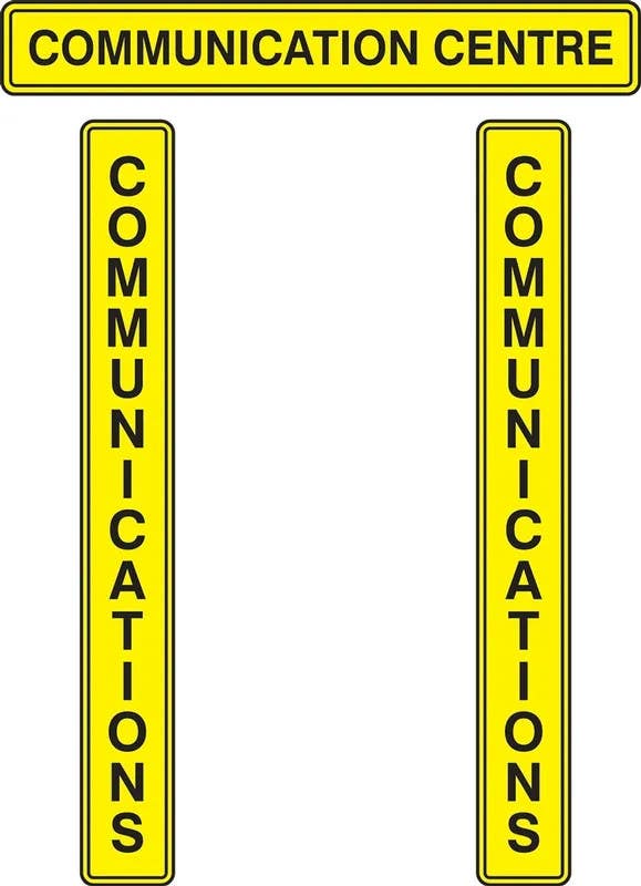 AccuformNMC PBR413 RAMS Board Title Plaque Sets, Communication Centre, Dura-Plastic