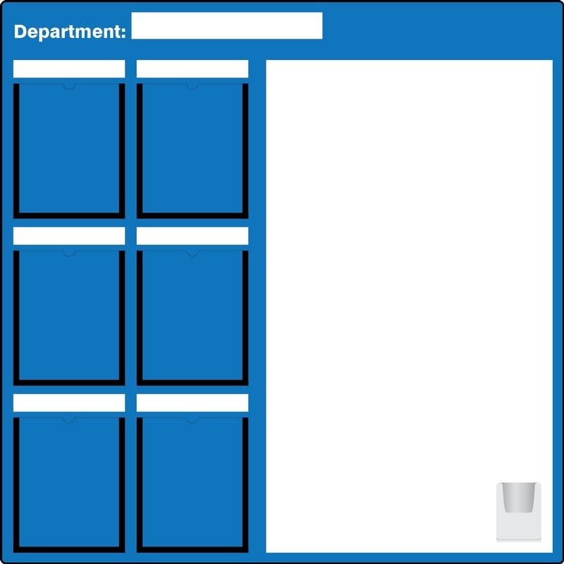 AccuformNMC PBT510BU Document Holder & Dry Erase Whiteboard, Blue, 48" x 48"