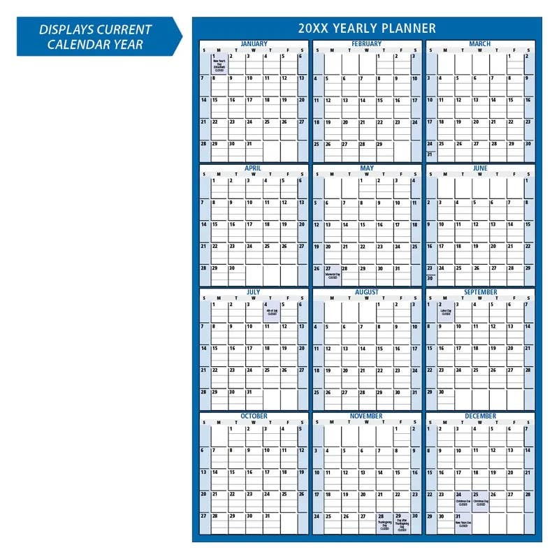 AccuformNMC PCL Safety Posters, Yearly Wall Calendar, Standard - No logo, 36" H x 24" W