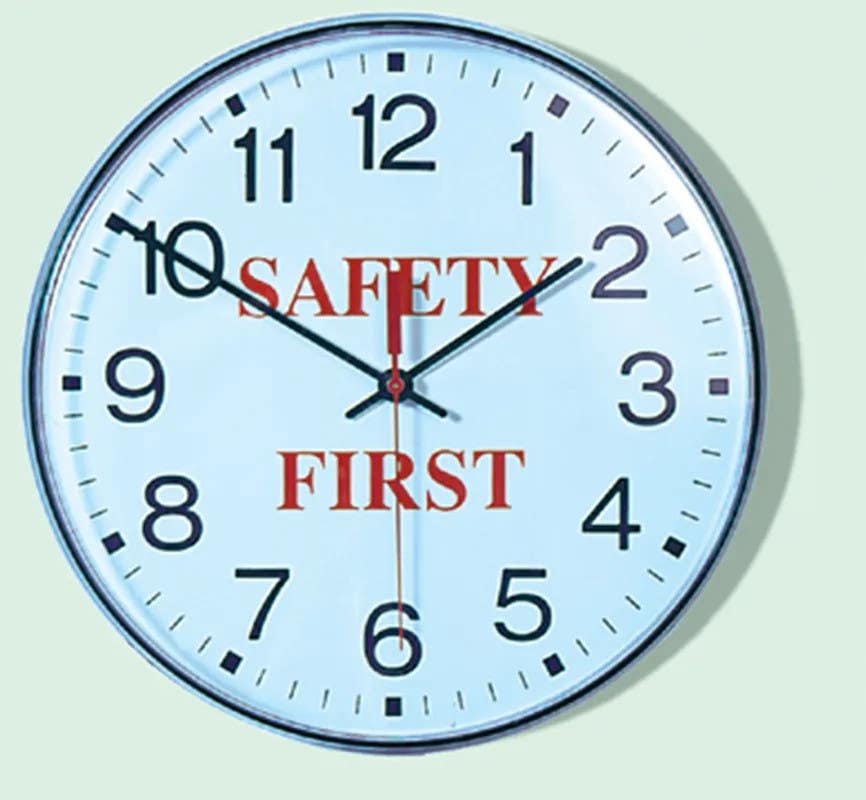 AccuformNMC PCM212 Safety Message Wall Clocks, Safety First, 12"