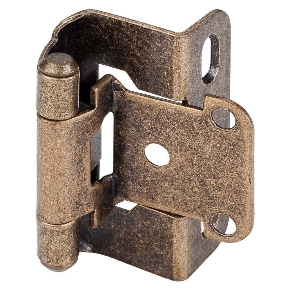 Hardware Resources H7441BB Self-Closing Partial Wrap Hinge, 2 Hole, Burnished Brass, Box Of 200