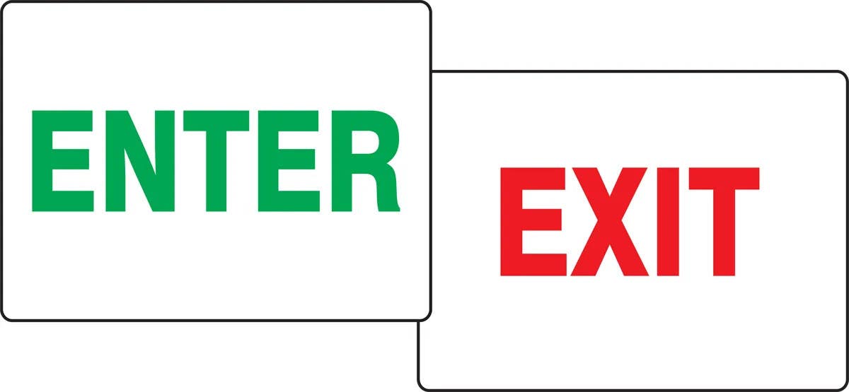 AccuformNMC PFK515 Quik Sign Fold-Ups, Enter / Exit, Corrugated Plastic, 18" H x 24" W