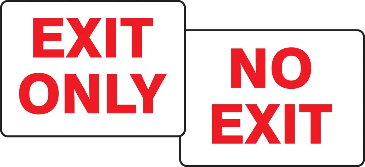 AccuformNMC PFK530 Quik Sign Fold-Ups, Exit Only / No Exit, Corrugated Plastic, 18" H x 24" W