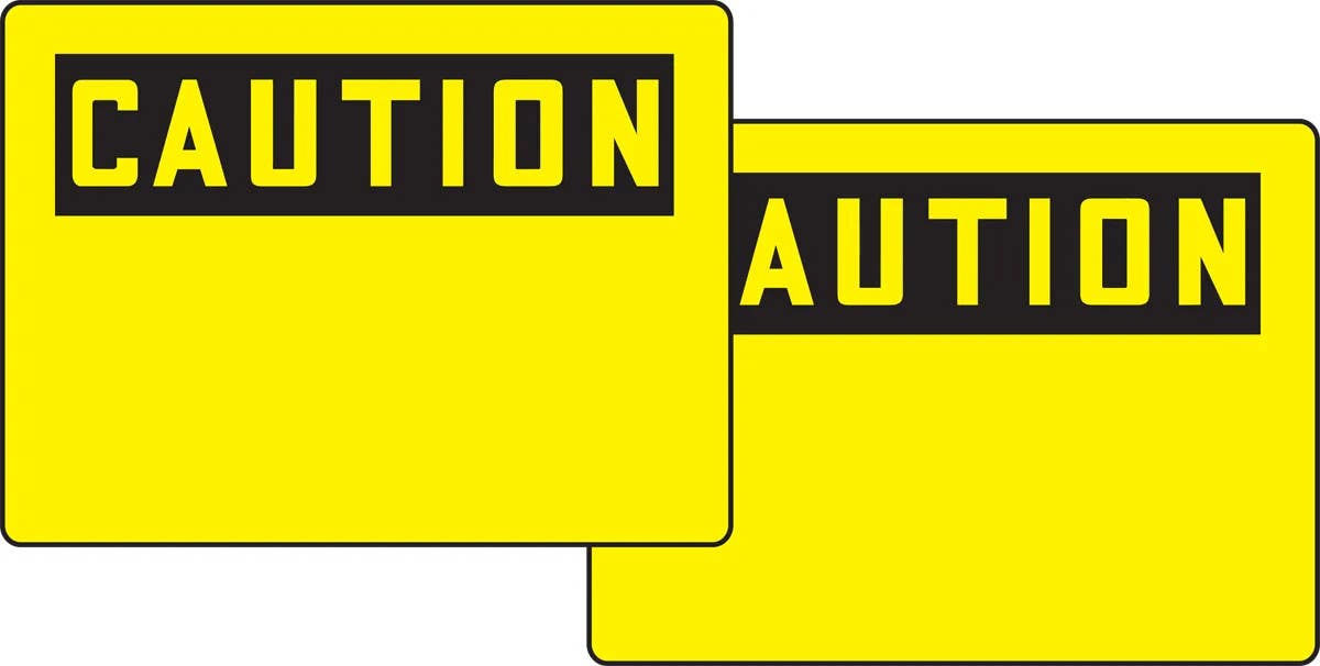 AccuformNMC PFK606 OSHA Caution Quik Sign Fold-Ups, Blank, Corrugated Plastic, 18" H x 24" W
