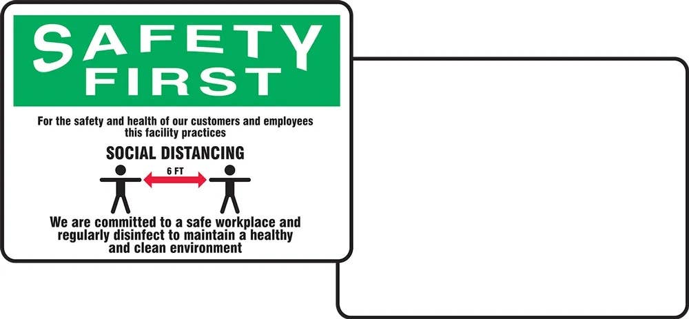 AccuformNMC PFK900 OSHA Safety First Quik Sign Fold-Ups Kit, For The Safety And Health Of Our Customers And Employees...