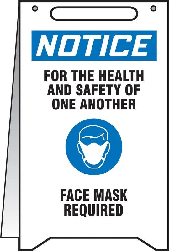 AccuformNMC PFR012 OSHA Notice Fold-Ups, Safety Sign, For The Health And Safety Of One Another Face Mask..., 20" H x 12" W