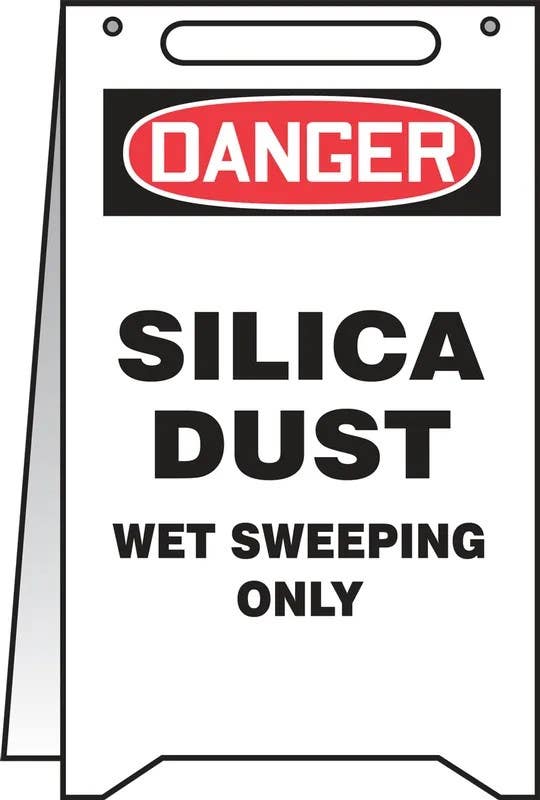 AccuformNMC PFR122 OSHA Danger Fold-Up, Silica Dust, Wet Sweeping Only, 20" H x 12" W