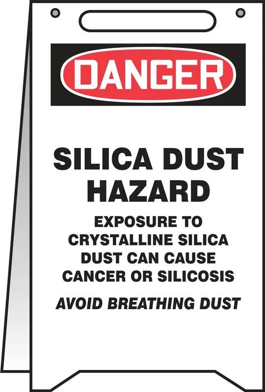 AccuformNMC PFR123 OSHA Danger Fold-Up, Silica Dust Hazard, 20" H x 12" W