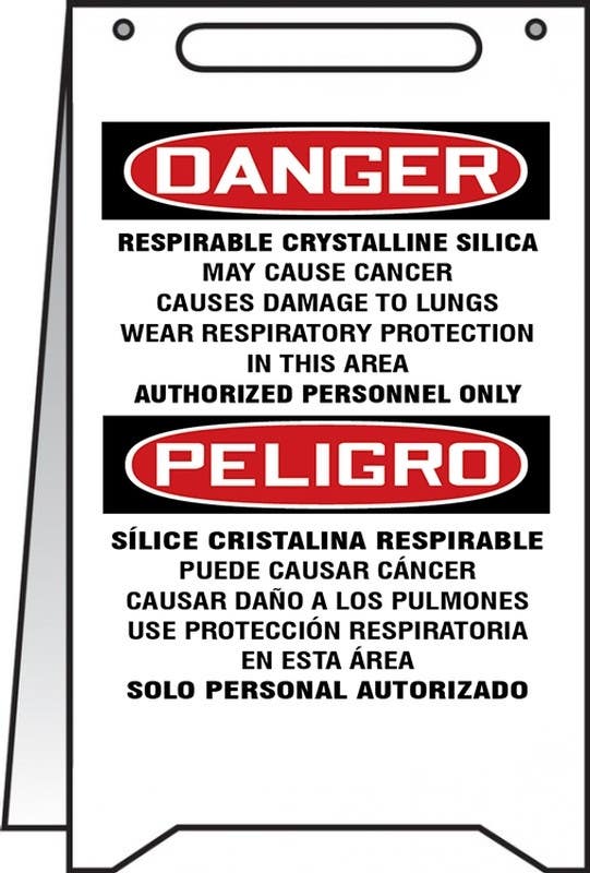 AccuformNMC PFR126 OSHA Danger Fold-Ups, Respirable Crystalline Silica May Cause Cancer..., 20" H x 12" W