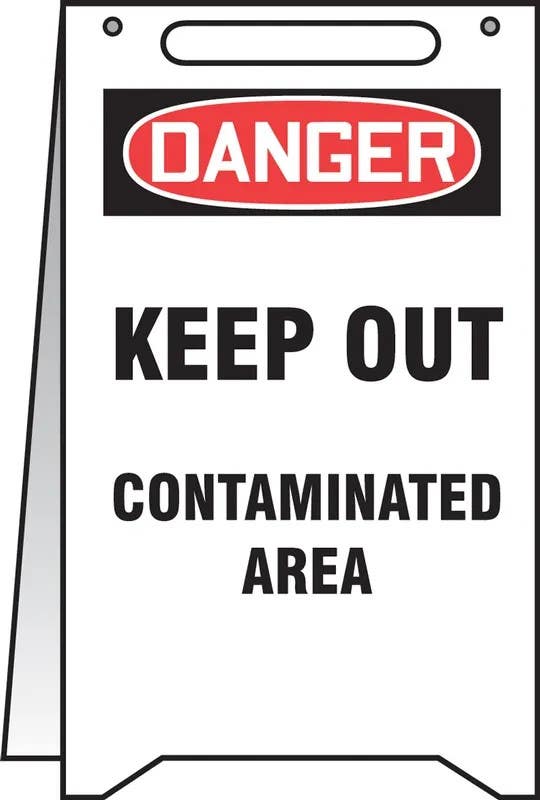 AccuformNMC PFR161 Fold-Ups, OSHA Danger Safety Sign, Keep Out Contaminated Area, 20" H x 12" W