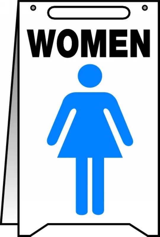 AccuformNMC PFR202 Fold-Ups, Safety Sign, Women w/ Graphic, 20" H x 12" W