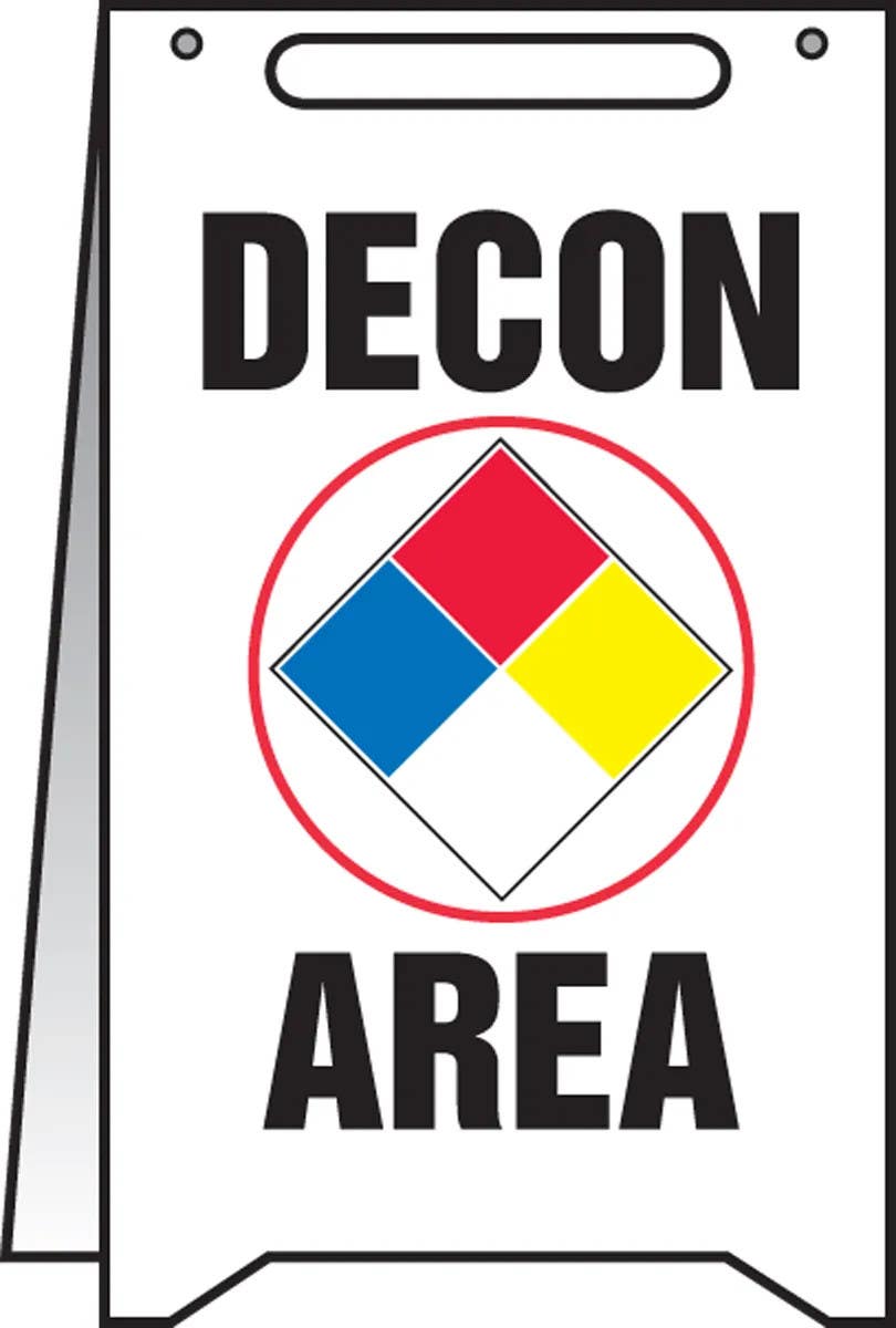 AccuformNMC PFR242 Fold-Ups, Decon Area w/ Graphic, 20" H x 12" W