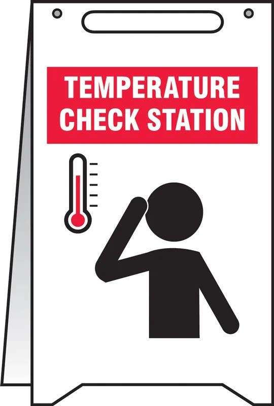 AccuformNMC PFR470 Fold-Ups, Safety Sign, Temperature Check Station, 20" H x 12" W