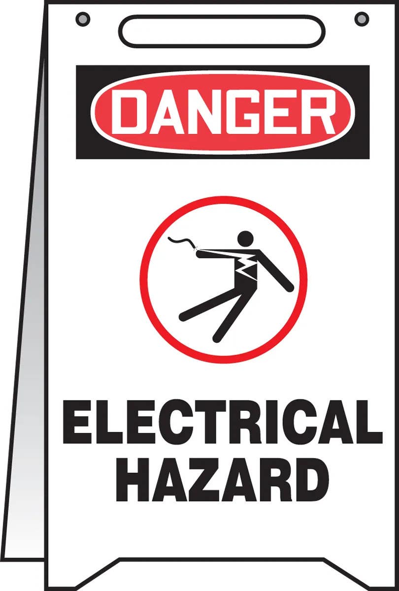 AccuformNMC PFR604 OSHA Danger Fold-Ups Sign, Electrical Hazard, 20" H x 12" W